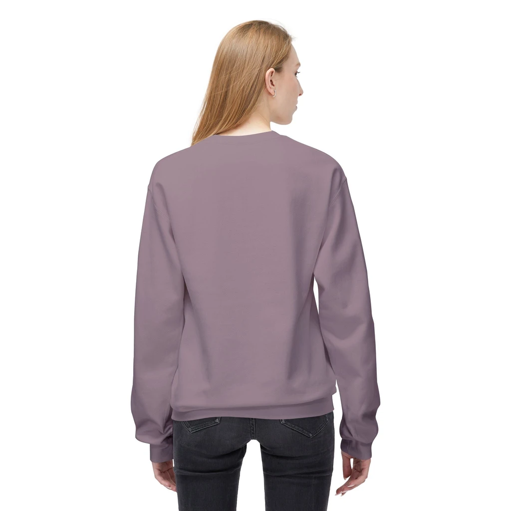 Geo Designs on Clothing Sarah Molloy New Zealand Eastern Peace Flower Geometric Fleece Sweatshirt - Blue/Red Print