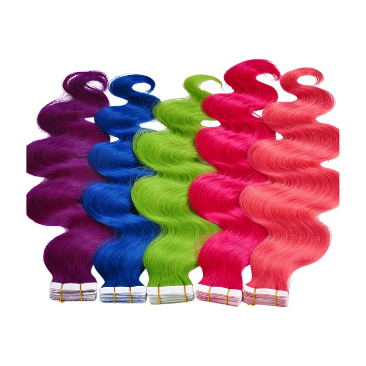 Camibella's Beauty Siren's Song: Multicolored Hair Tape In Hair Extensions
