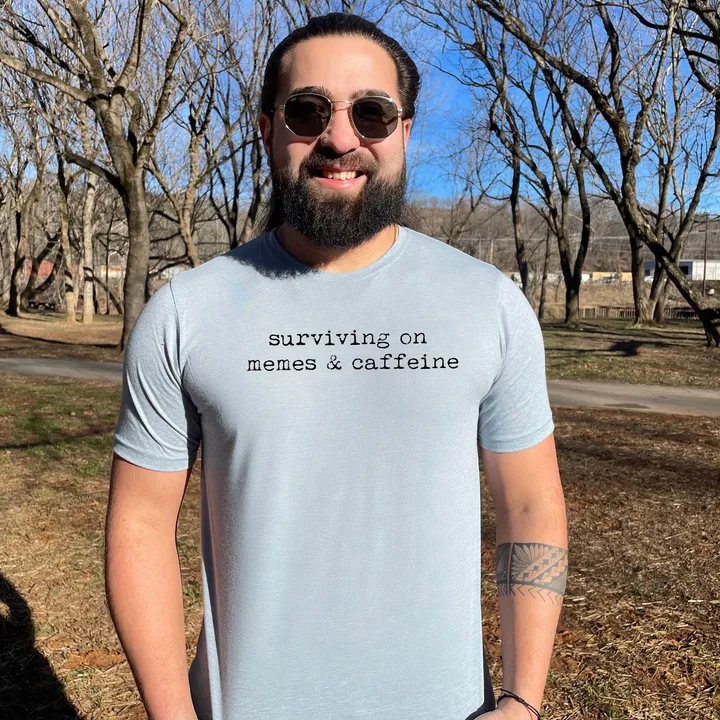 Moonlight Makers Surviving on Memes + Caffeine Unisex Tee - Soft & Stylish