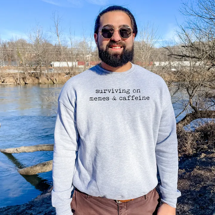 Moonlight Makers Surviving on Memes + Caffeine Unisex Sweatshirt