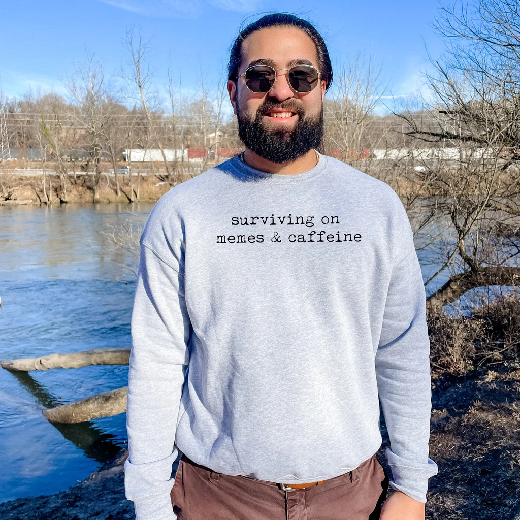 Moonlight Makers Surviving on Memes + Caffeine Unisex Sweatshirt