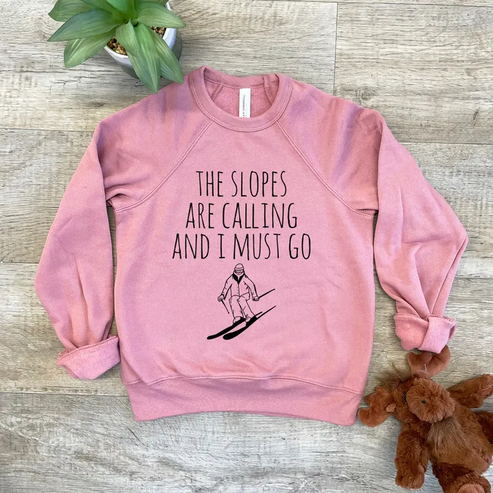 Moonlight Makers Slopes Are Calling Kid's Sweatshirt - Soft & Comfy