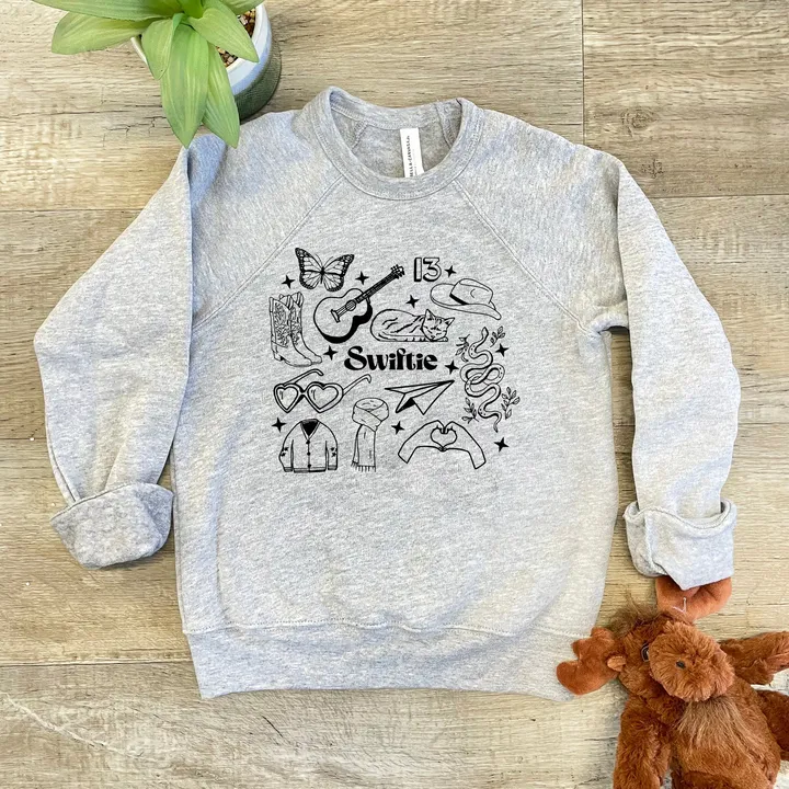Moonlight Makers Swiftie Collage Kid's Sweatshirt - Soft & Comfortable