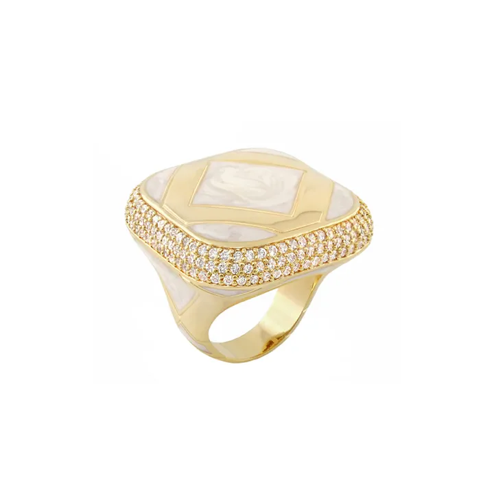 Diamond Girl 18k Gold Plated Cocktail Ring