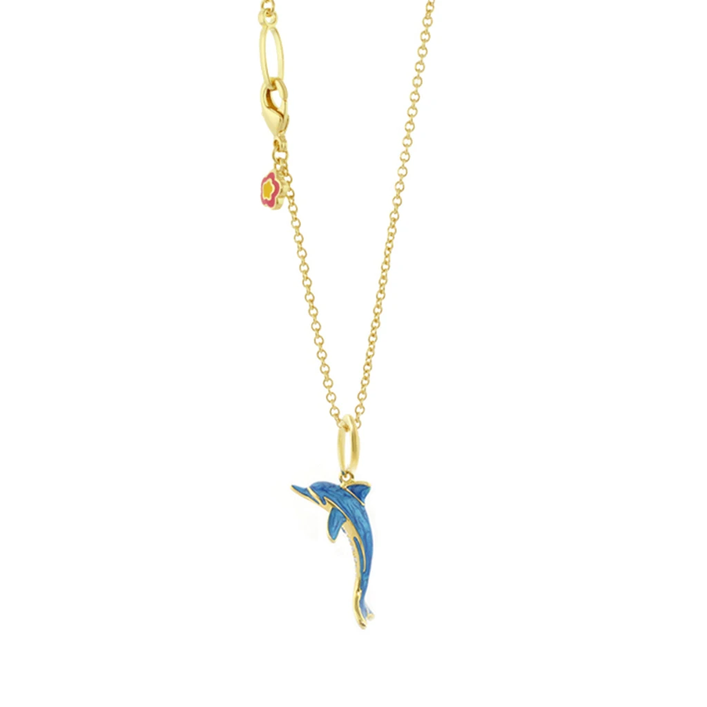 Lauren G Adams Eau Dolphin 18k Gold-Plated Necklace with Blue Enamel