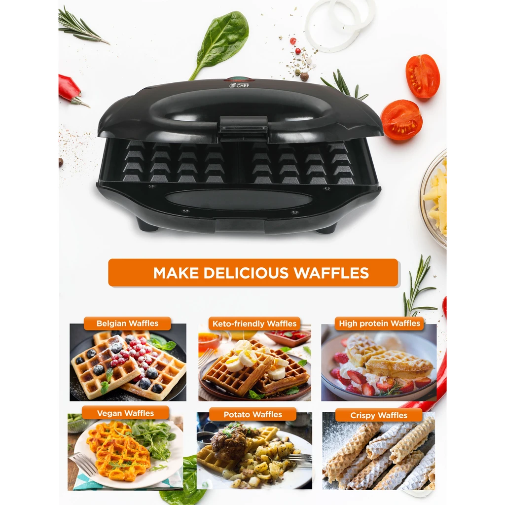 Commercial Chef Nonstick Mini Waffle Maker