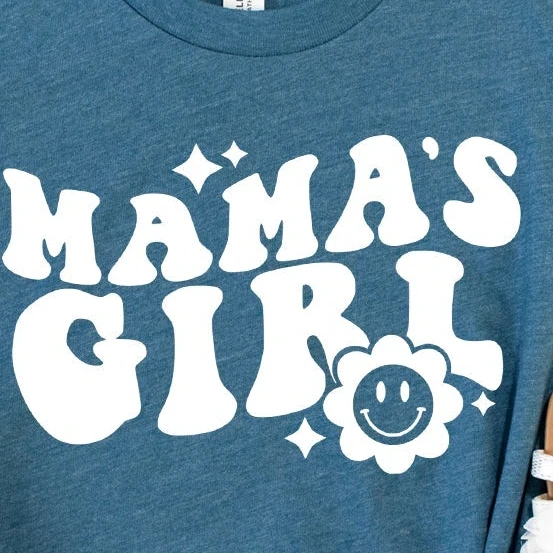 The Juniper Shop Mama's Girl Flower | Toddler Short Sleeve Crew Neck - White