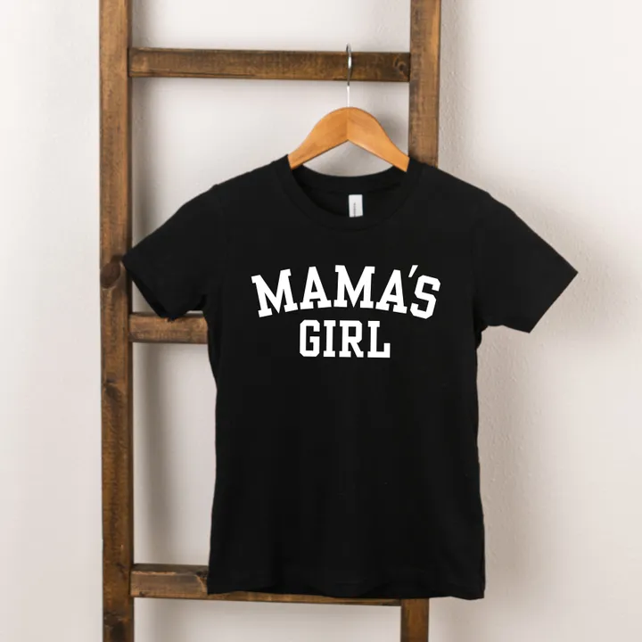 The Juniper Shop Mama's Girl Varsity | Toddler Short Sleeve Crew Neck - White