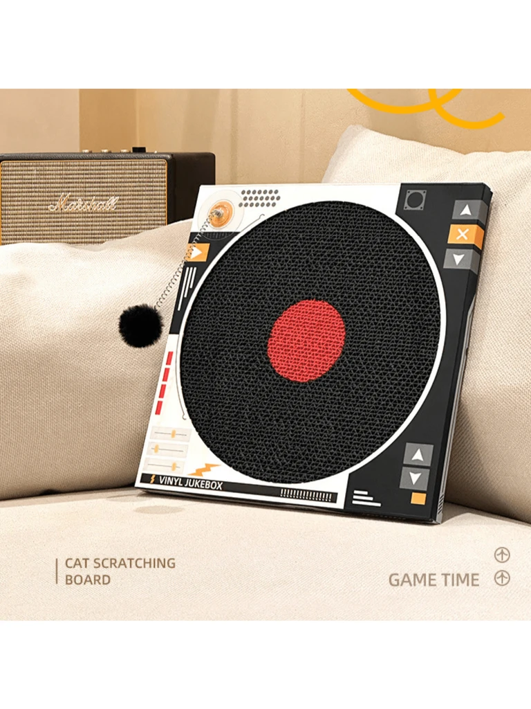 8 Side Vinyl Record Player Cat Retro Scratch Board Toy
