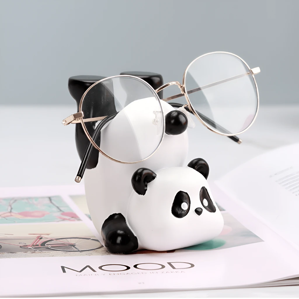 8 Side Cute Panda Figurine Glasses Organizer for Home Use and Stylish Storage!