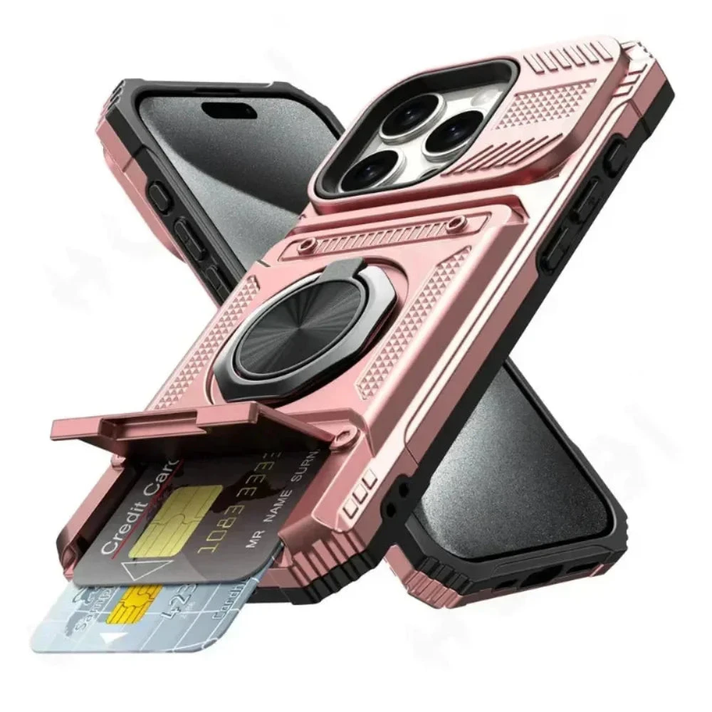 Onetify Armor Card Slot Protector Case with Magnetic Kickstand for iPhone