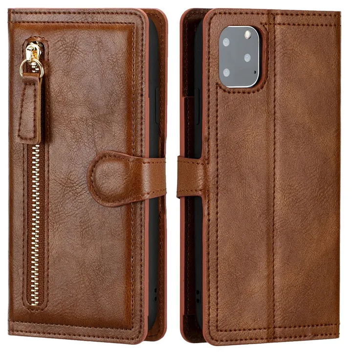 Onetify Premium Vegan Leather Zipper Wallet Case for iPhone X to 16