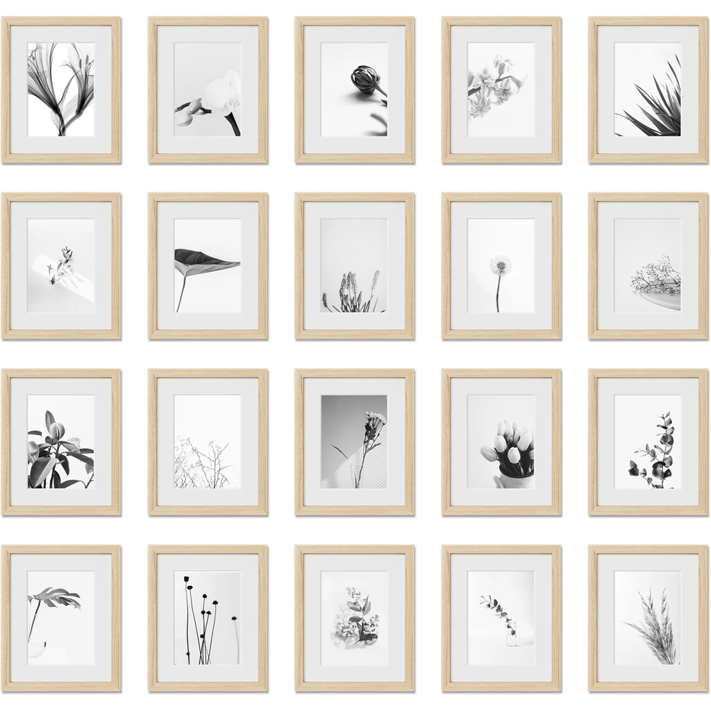 Haus and Hues Set Of 20 Gallery Frames - With Matting - Frames Only, No Printing