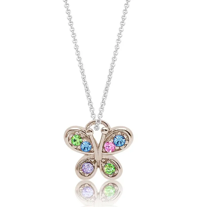 Chanteur Butterfly Crystal Hypoallergenic Kids Necklace