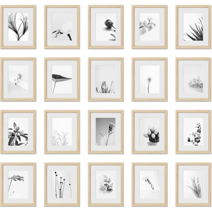 Haus and Hues Set Of 20 Gallery Frames - No Matting - Frames Only, No Printing