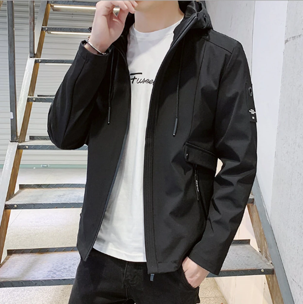 Onetify Men's Slim Fit Windproof Hooded Jacket