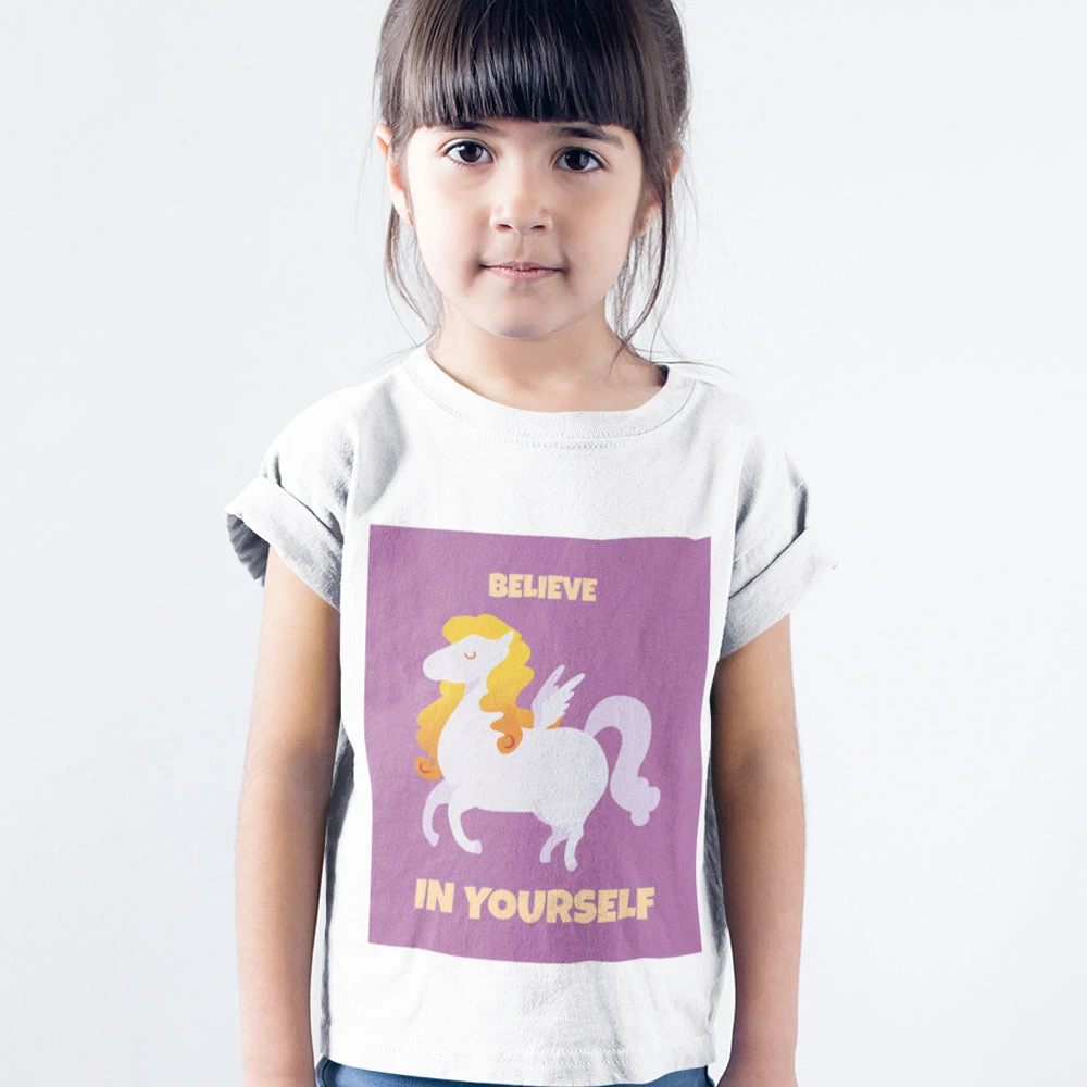 Onetify Kids Girls Believe In Yourself T-Shirt