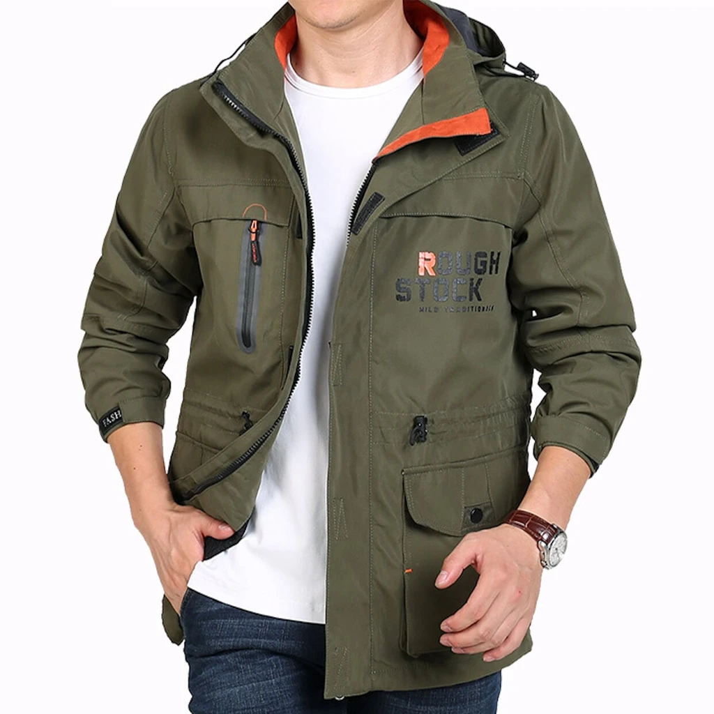 Onetify Mens Windproof Jacket with Removable Hood for Active Lifestyle