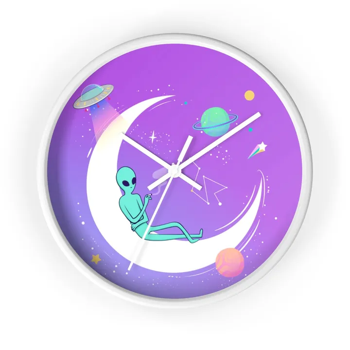 Onetify Unique Alien Chilling Wall Clock for Home Decor