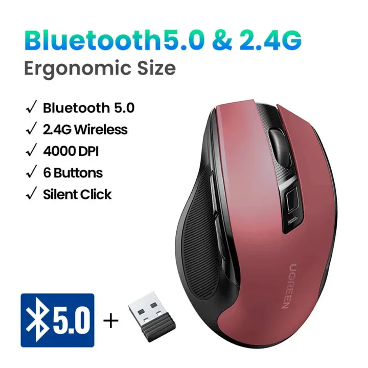 Onetify 4000 DPI 6 Buttons Bluetooth 2.4Ghz Wireless Mouse