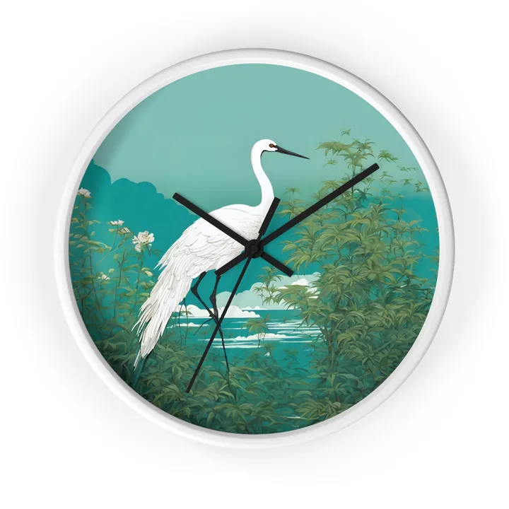 Onetify Japanese Crane Art Wall Clock - Unique Home Decor