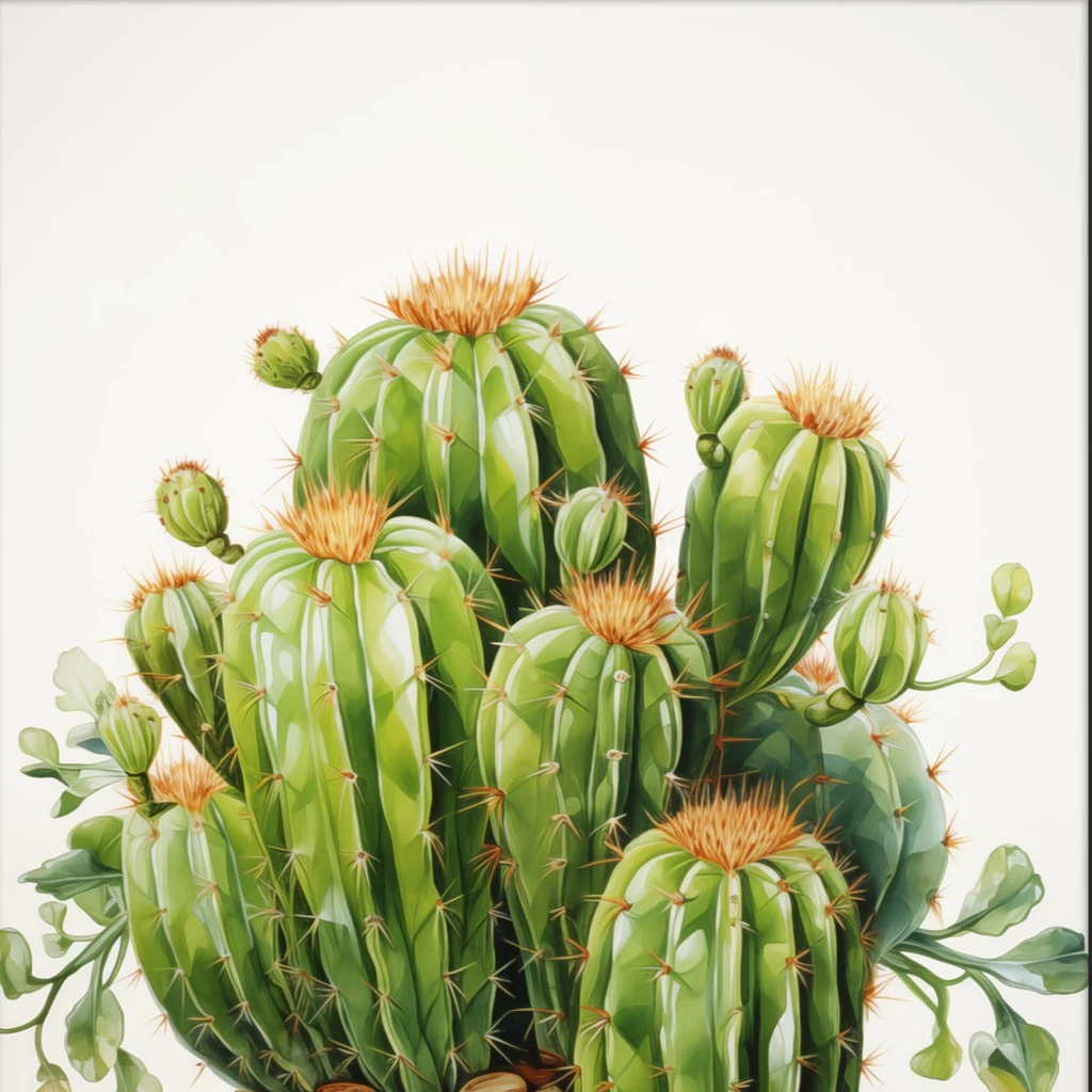 PIPA Fine Art A Collection Of Cacti Pencil Illustration Framed Digital Art Print
