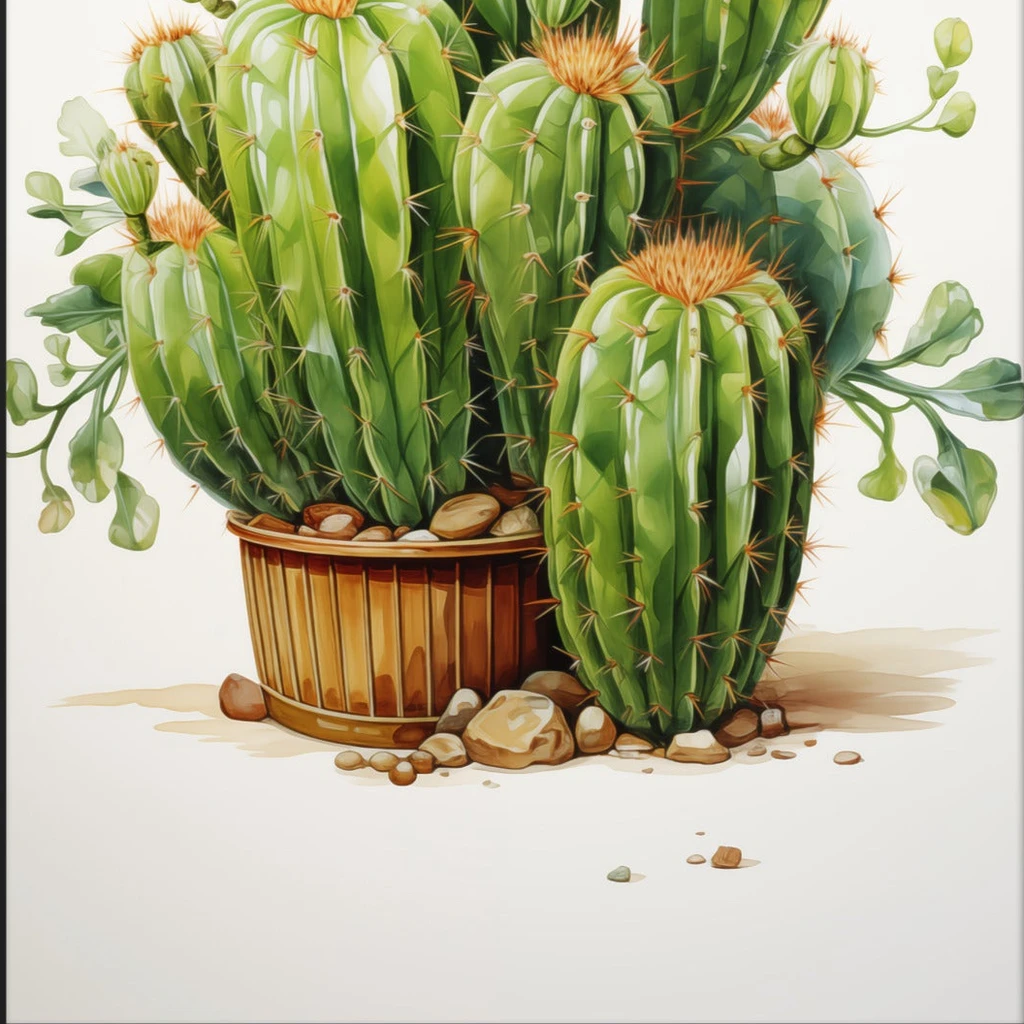 PIPA Fine Art A Collection Of Cacti Pencil Illustration Framed Digital Art Print