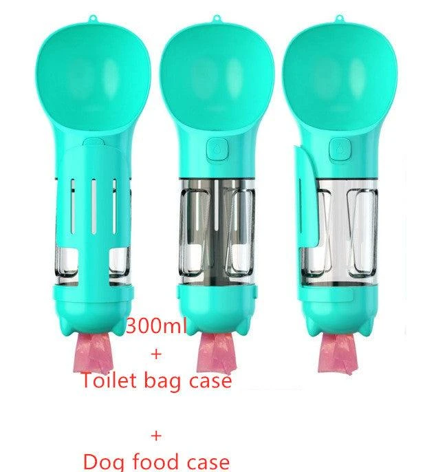 Dog Hugs Cat 3-In-1 Portable Pet Travel Bottle With Storage