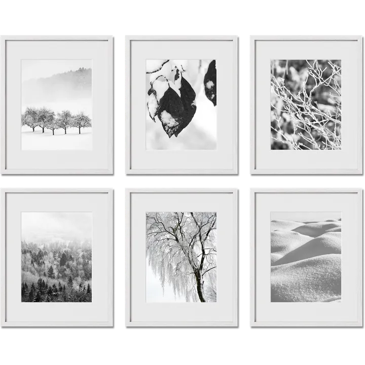 Haus and Hues Set Of 6 Gallery Frames - With Matting - Frames Only, No Printing