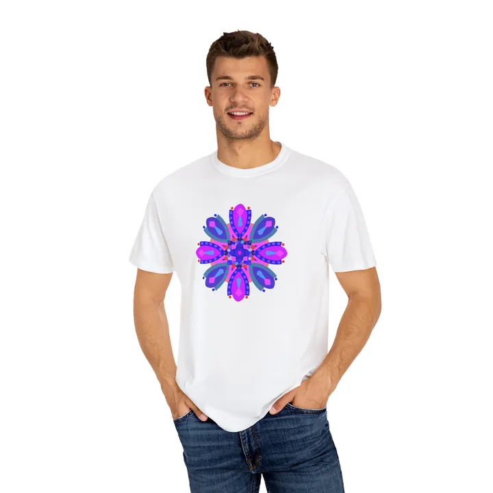 Geo Designs on Clothing Sarah Molloy New Zealand Moroccan Inspired Tulips Unisex Garment-Dyed T-Shirt