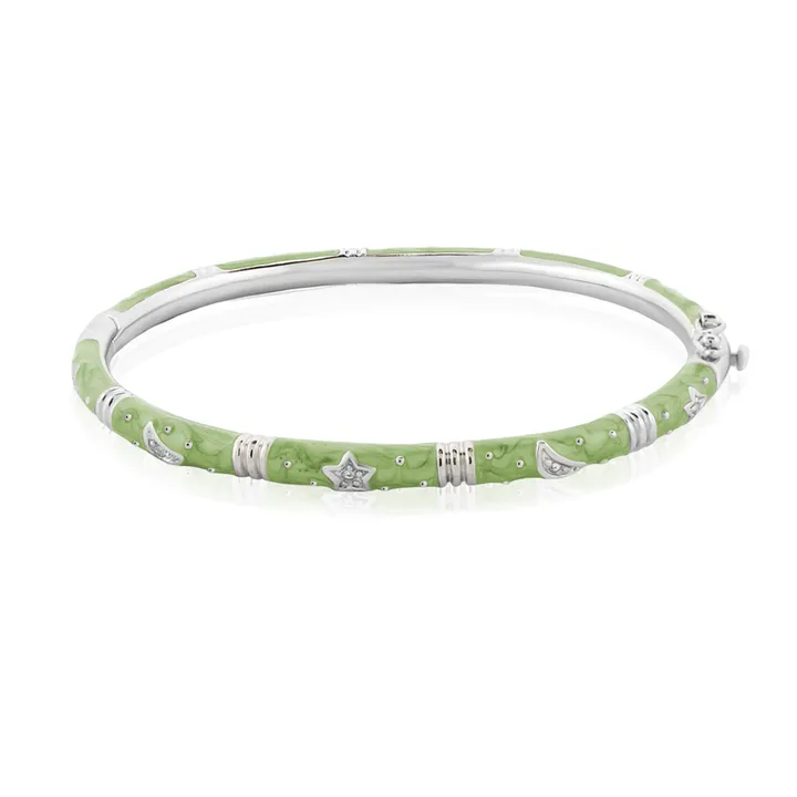 Lauren G Adams Stars of Night Bangle with Green Enamel & Crystal Accents