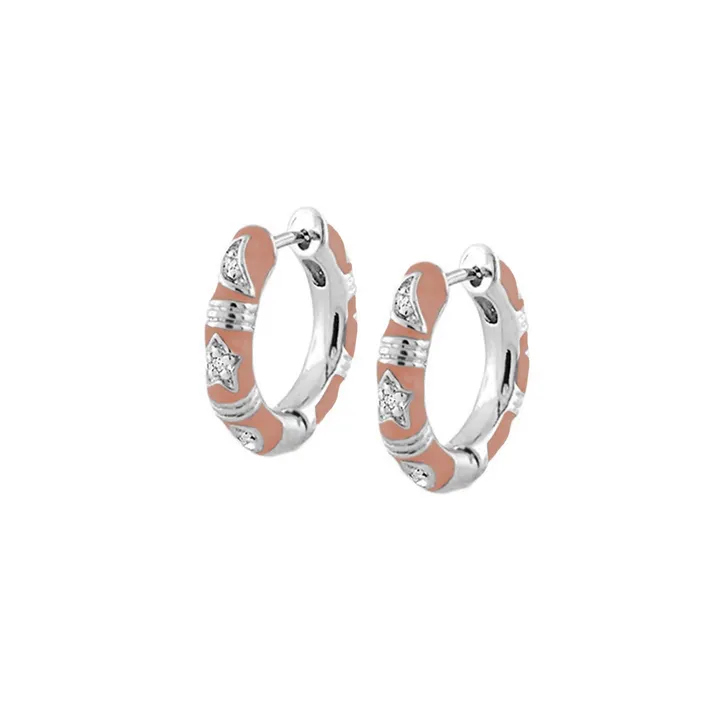 Lauren G Adams Stars of Night Hoop Earrings with Crystal Accents