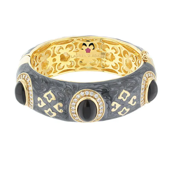 Lauren G Adams Eilat 18k Gold Plated Onyx Bangle