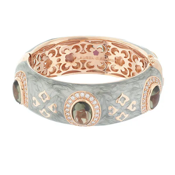 Lauren G Adams Eliat Rose Gold Plated Bangle with Cubic Zirconia Accents