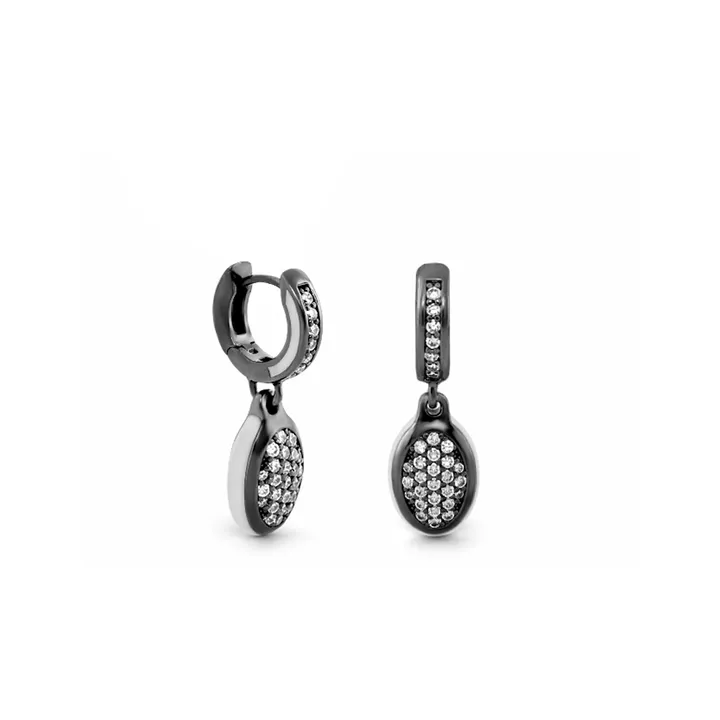 Lauren G Adams The Glam Earrings with White Enamel & Cubic Zirconia