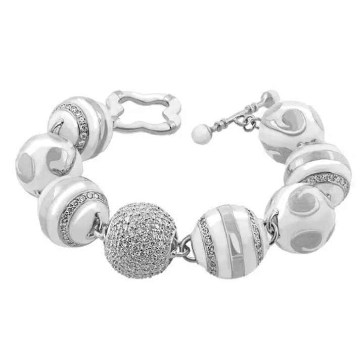 Lauren G Adams You Neek Rhodium-Plated Enamel Bead Bracelet