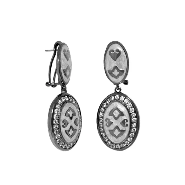 Lauren G Adams The Eliat Earrings with Hand-Painted Enamel & Zirconia Accents