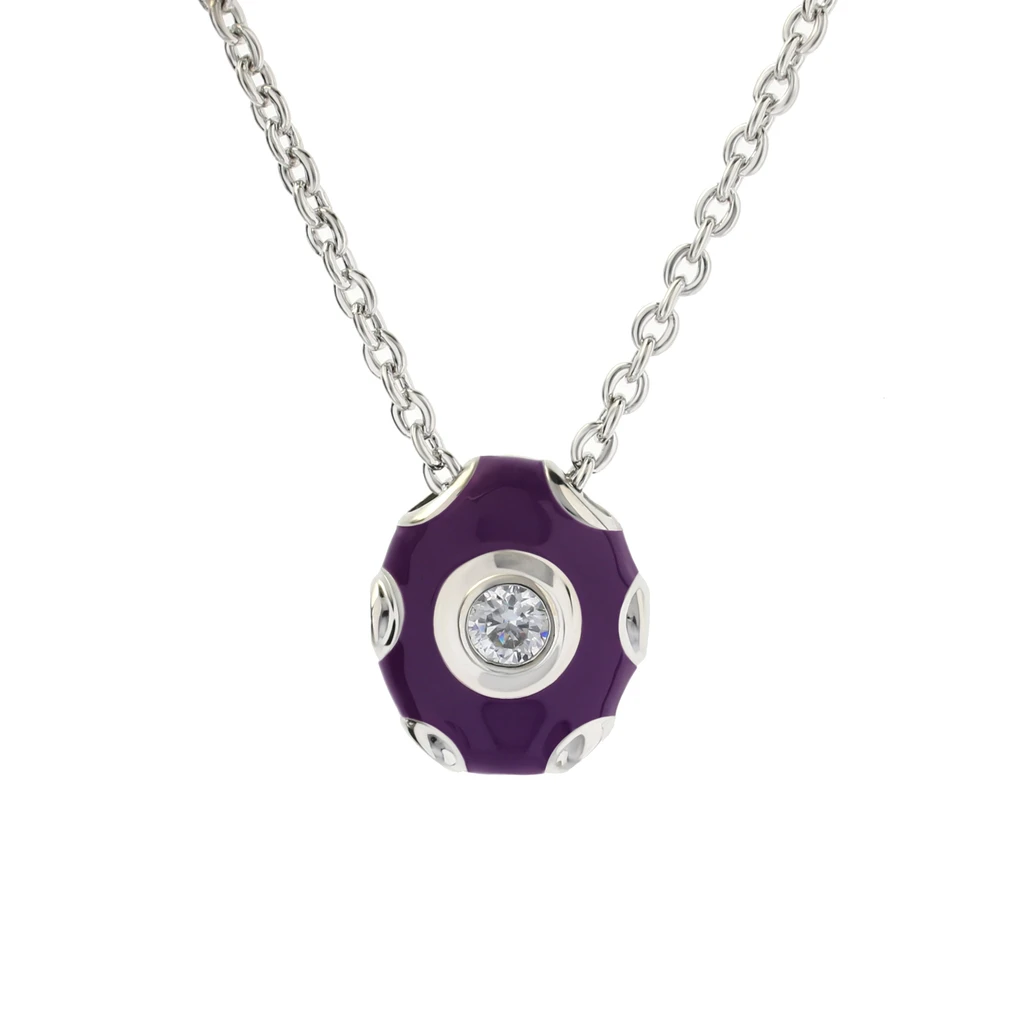Lauren G Adams Tiny Dots Pendant Necklace with Purple Enamel