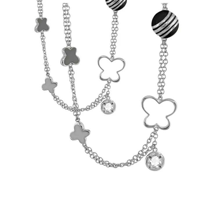 Lauren G Adams You Neek Long Necklace with Enamel & Zirconia Accents