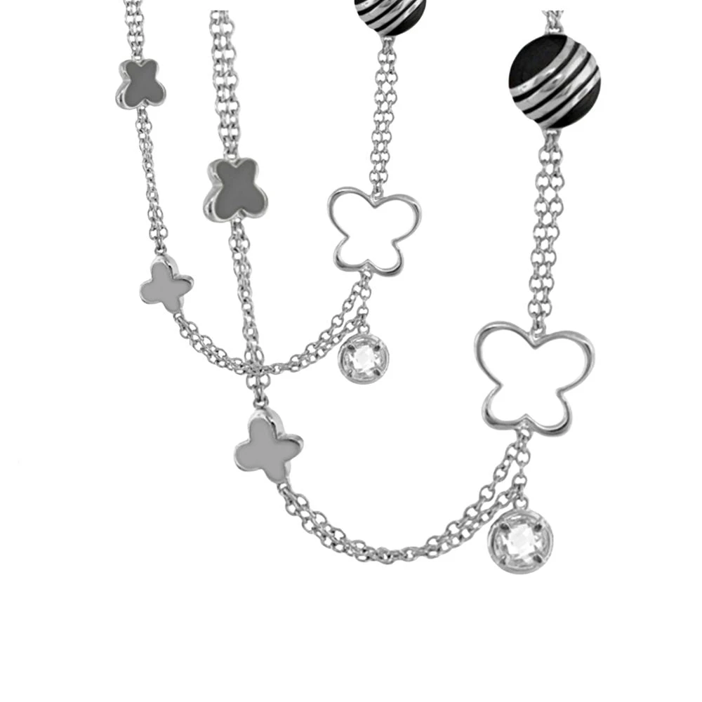 Lauren G Adams You Neek Long Necklace with Enamel & Zirconia Accents