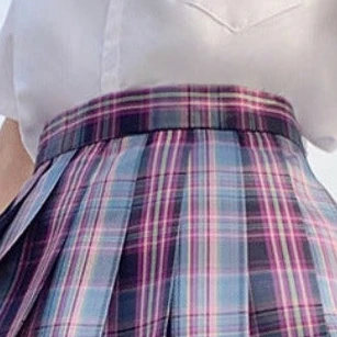 Onetify Girls Anime Theme Checkered Skirt