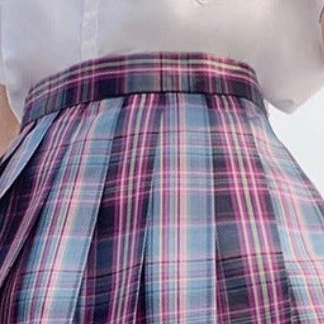 Onetify Girls Anime Theme Checkered Skirt