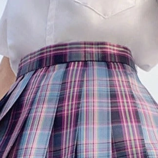 Onetify Girls Anime Theme Checkered Skirt