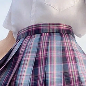 Onetify Girls Anime Theme Checkered Skirt