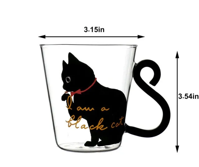 Onetify Adorable Cat Lover Cartoon Glass Mug - 8.5oz