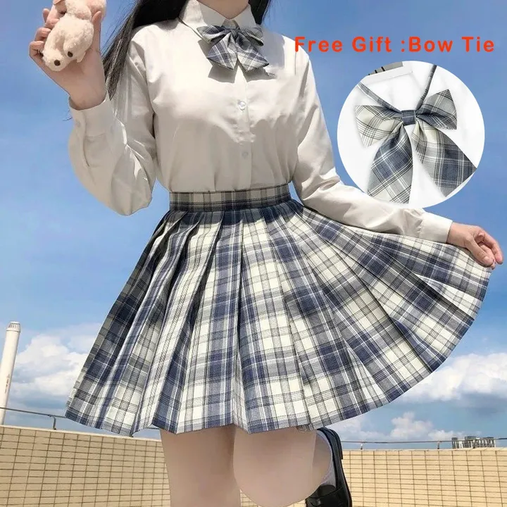Onetify Girls Anime Theme Checkered Skirt
