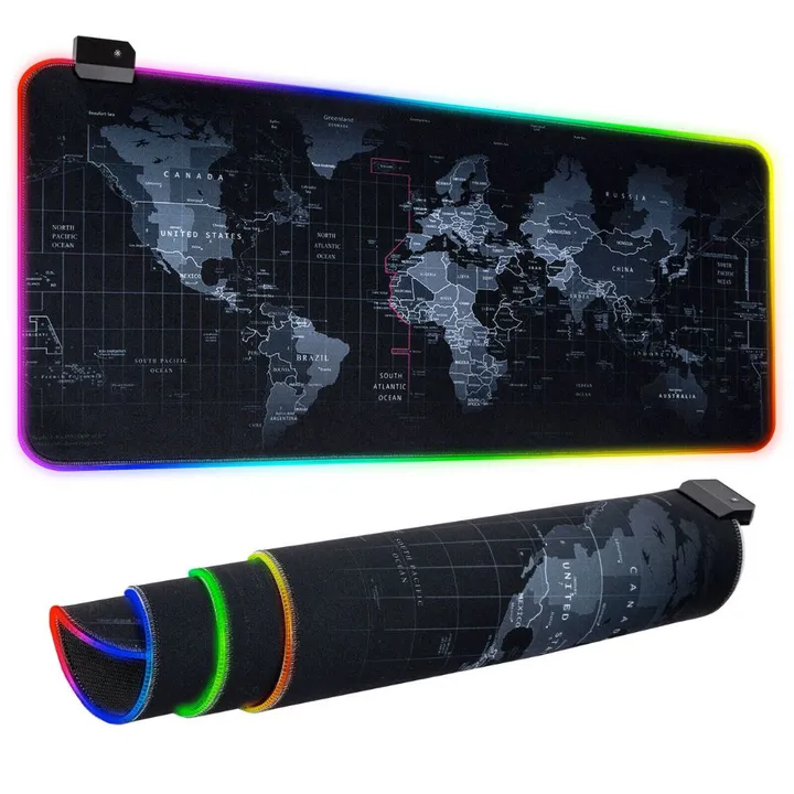 Onetify Dragon RGB Gaming Mouse Pad World Map