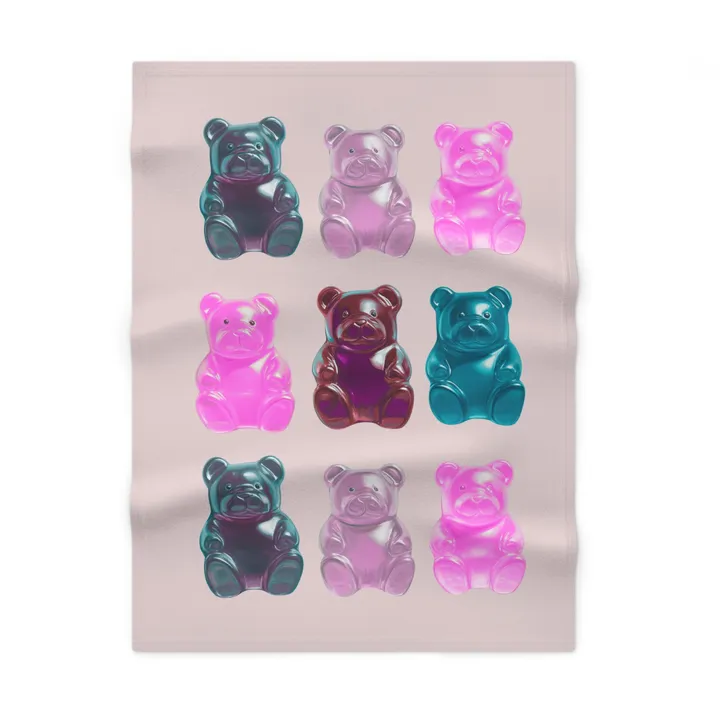 Onetify Gummy Bear Pink Soft Fleece Baby Blanket