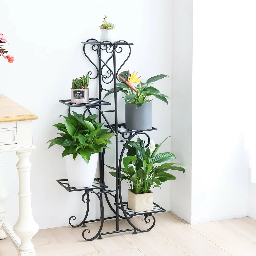 Onetify Indoor And Outdoor 5 Tier Metal Plant Stand