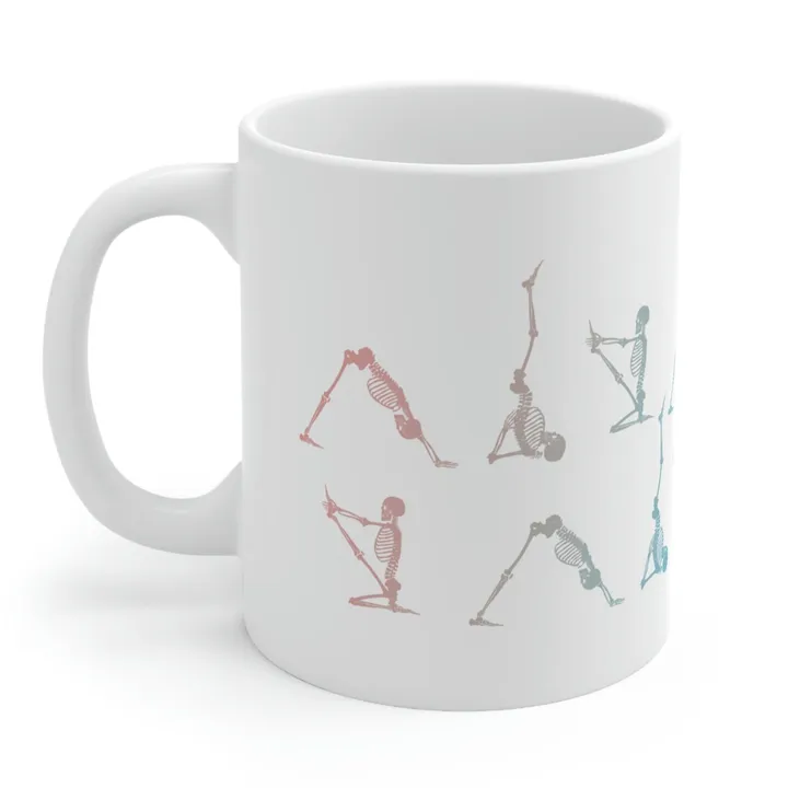 Onetify Skeleton Yoga Poses Mug for Coffee & Tea Lovers